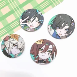 1PC Anime Game Genshin Impact Venti Scaramouche Frosting Badges Boy's Jewelry Collar Fashion Brooch Accessories Gifts For Friend