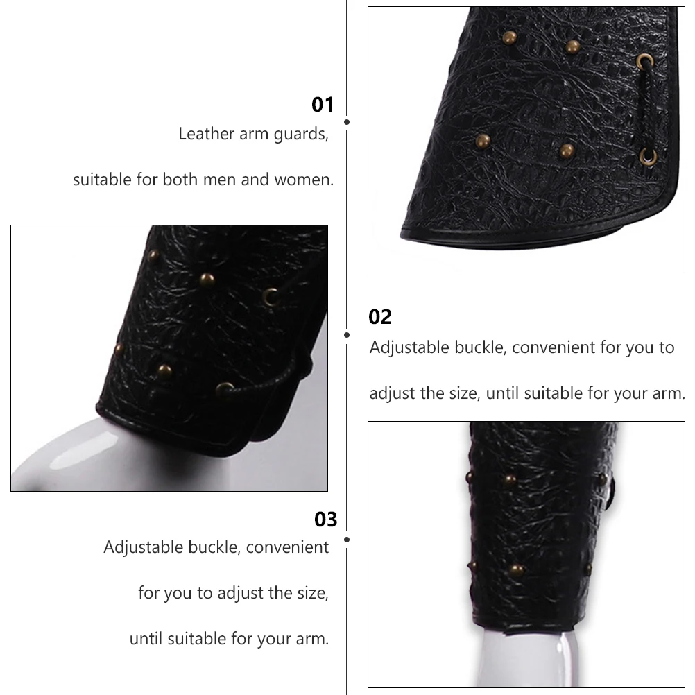 

2pcs Wristband Wide Bracer Arm Steampunk Viking Costume Roleplay Adjustable Arm Guard For Cosplay
