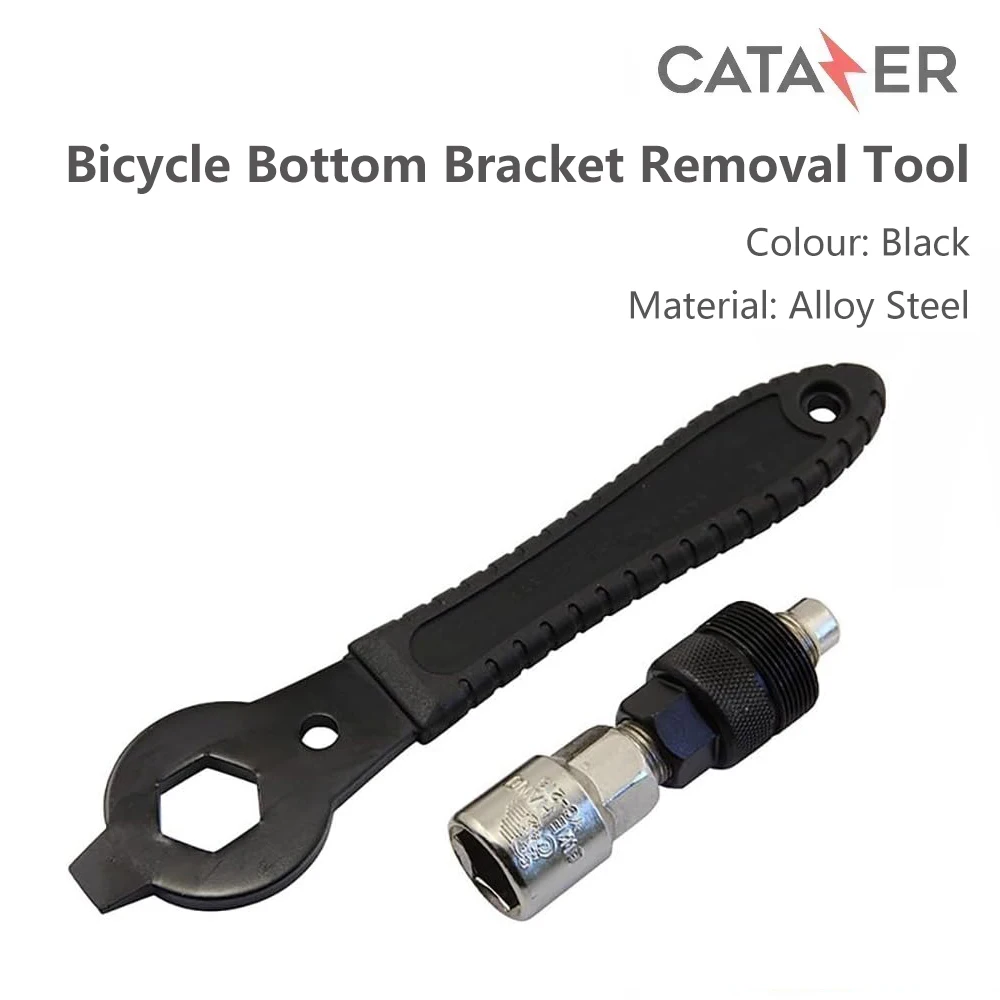 CATAZER Bicycle Square Bottom Bracket Removal Tool 3 Pieces Alloy Steel Bike Crank Arm Remover Spanner Repair Tools Kit Portable