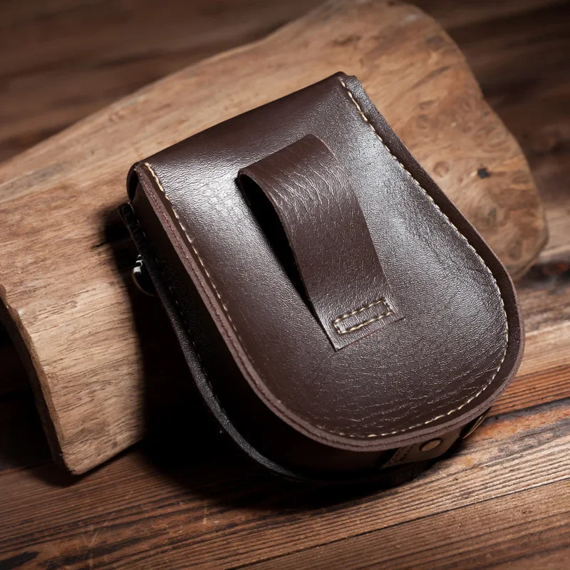 Hunting Handmade Leather Steel Balls Bag Catapult Slingshot Outdoor Hunting Belt Leather Case Waist Bag