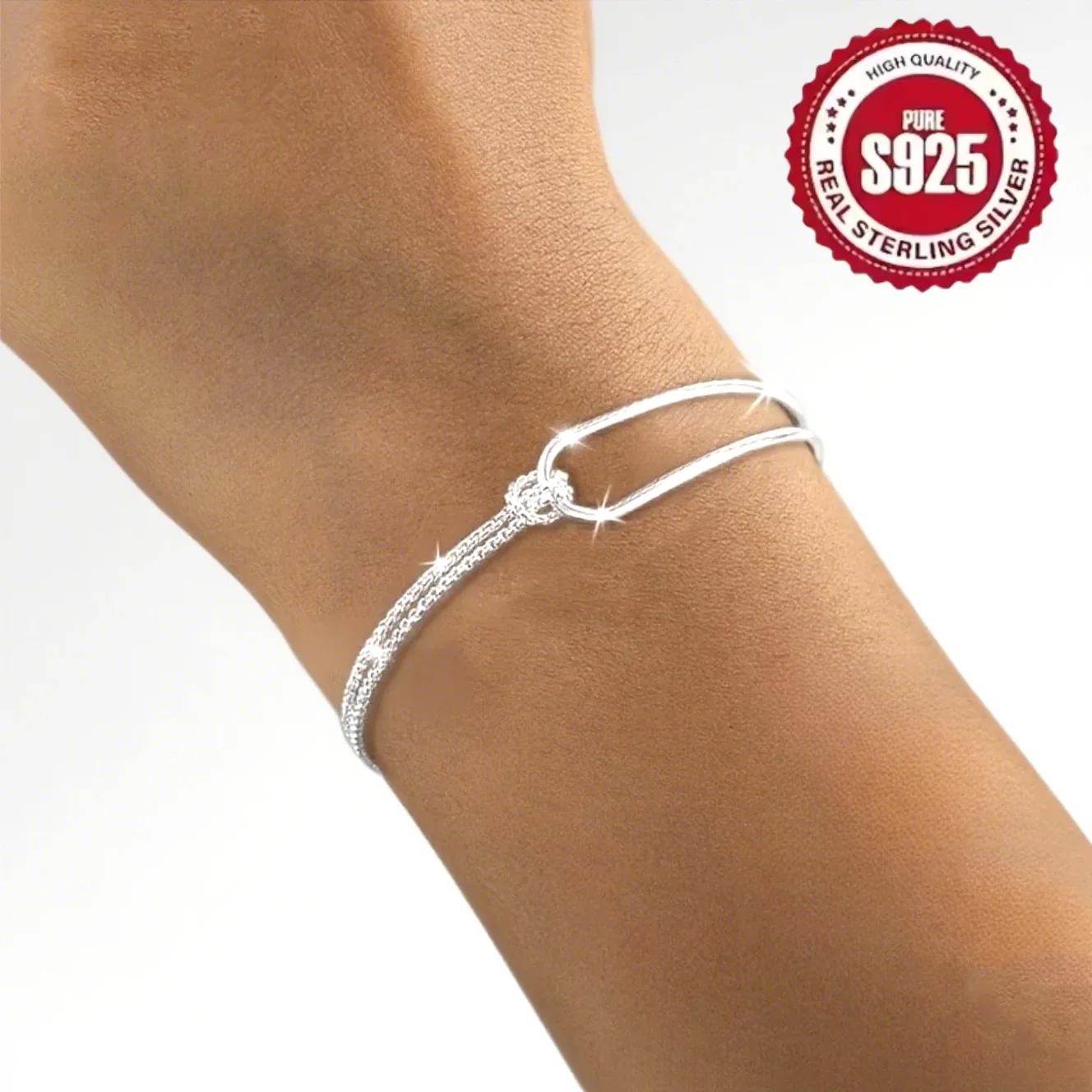 

New S925 Silver Plated Bracelet Soft Chain Winding Design Fashion Simple Jewelry Women's Party Wedding Luxury Accessories Gift
