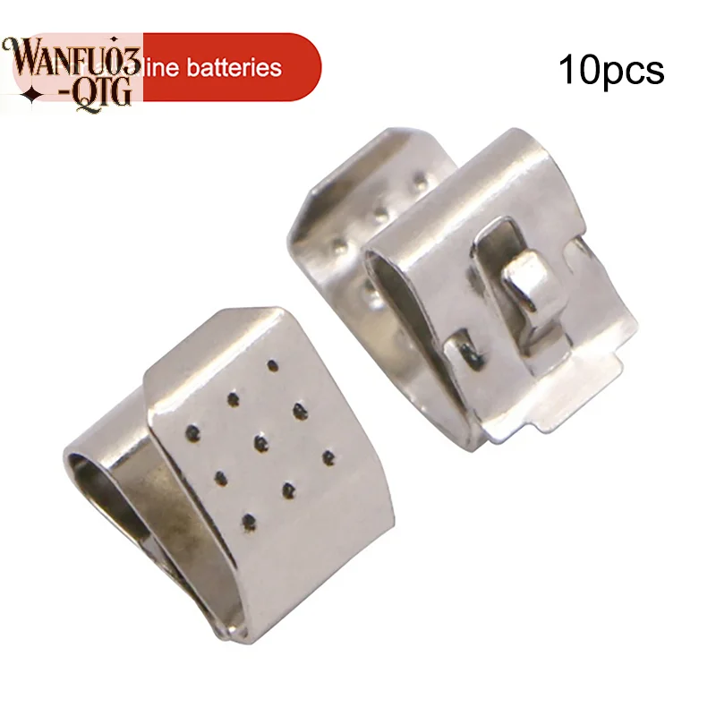 10pcs High Quality Spring Steel With Nickel Plated AA Snap-On Leaf Spring Battery Contact