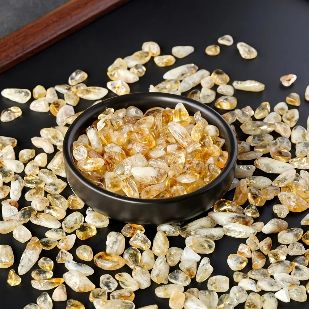 High Quality Natural Crystals Gravels Golden Brazilian Citrine Loose Tumbled Stone Crystal Chips for Reiki Gemstone