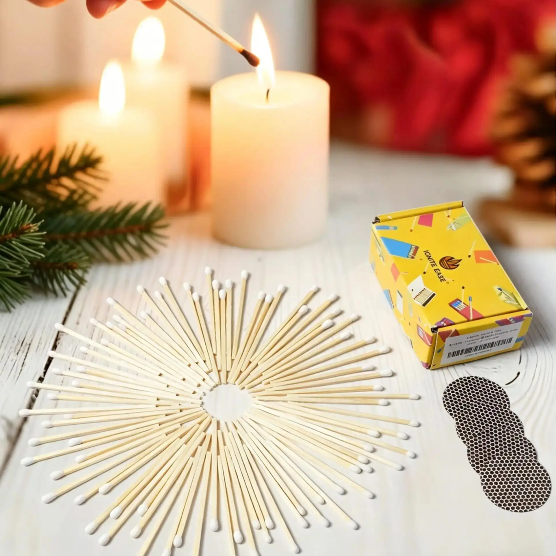 USA Free Shipping Smoking Accessories, 2 Inch White Matches  100Pcs Candle Matches Sticks with Striker for Kinche lighter