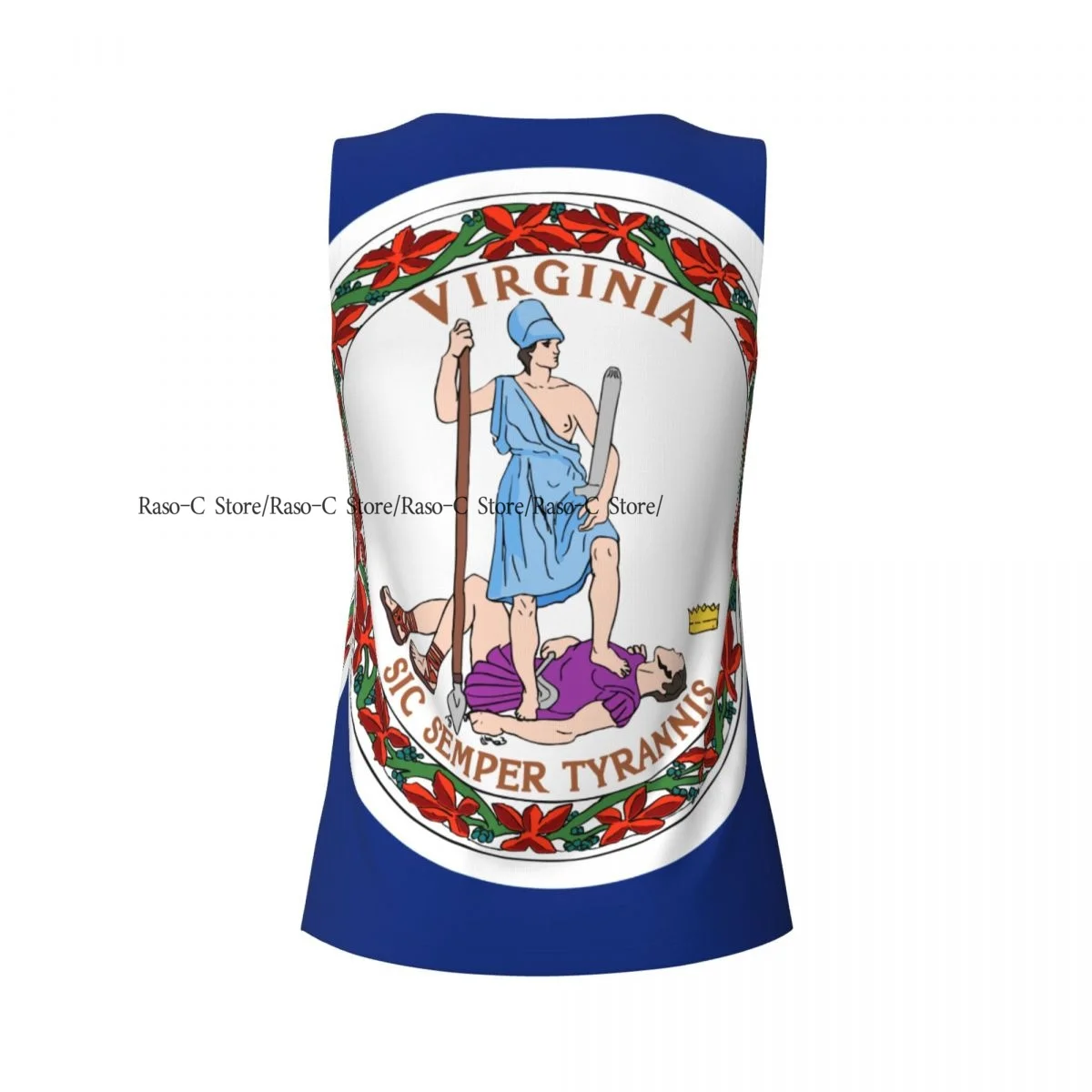 Regata feminina sem mangas para ioga, bandeira da Virgínia, secagem rápida, treinamento esportivo, colete, camisas de ioga