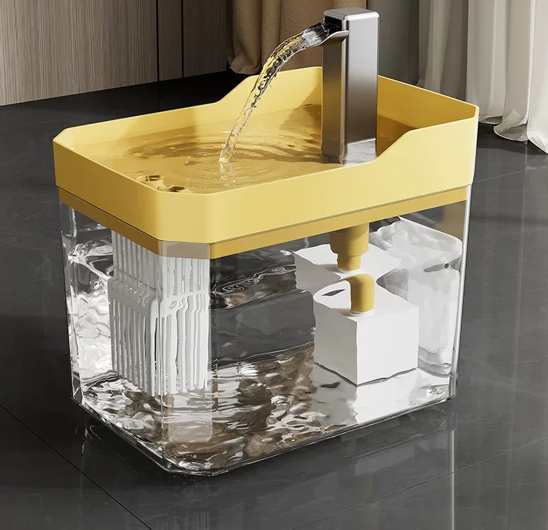 HTMCK USB Cat Water Fountain with Auto Filter Transparent Anti-Dry Burning Recirculating Dispenser Includes Pump for Cats gallery 4