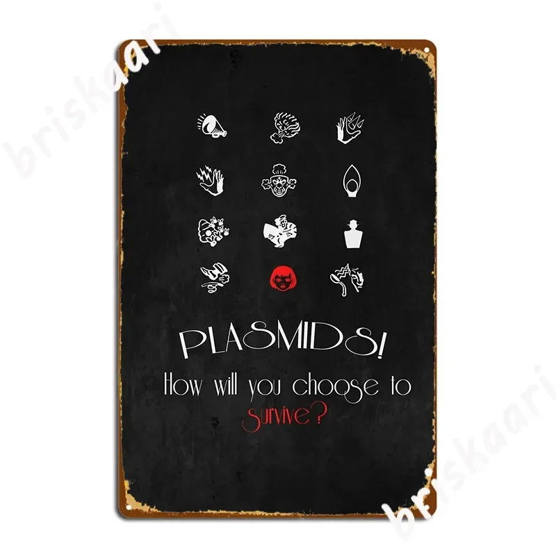 Plasmids How Will You Survive Metal Sign Garage Decoration Funny Club Living Room Tin Sign Posters