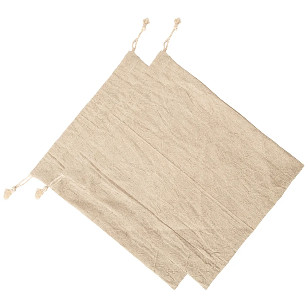 

2Pcs Bread Bags Linen Material Small Size Light Weight Storage Baguette Loaf Drawstring Food Pouch Homemade Baking Gifts