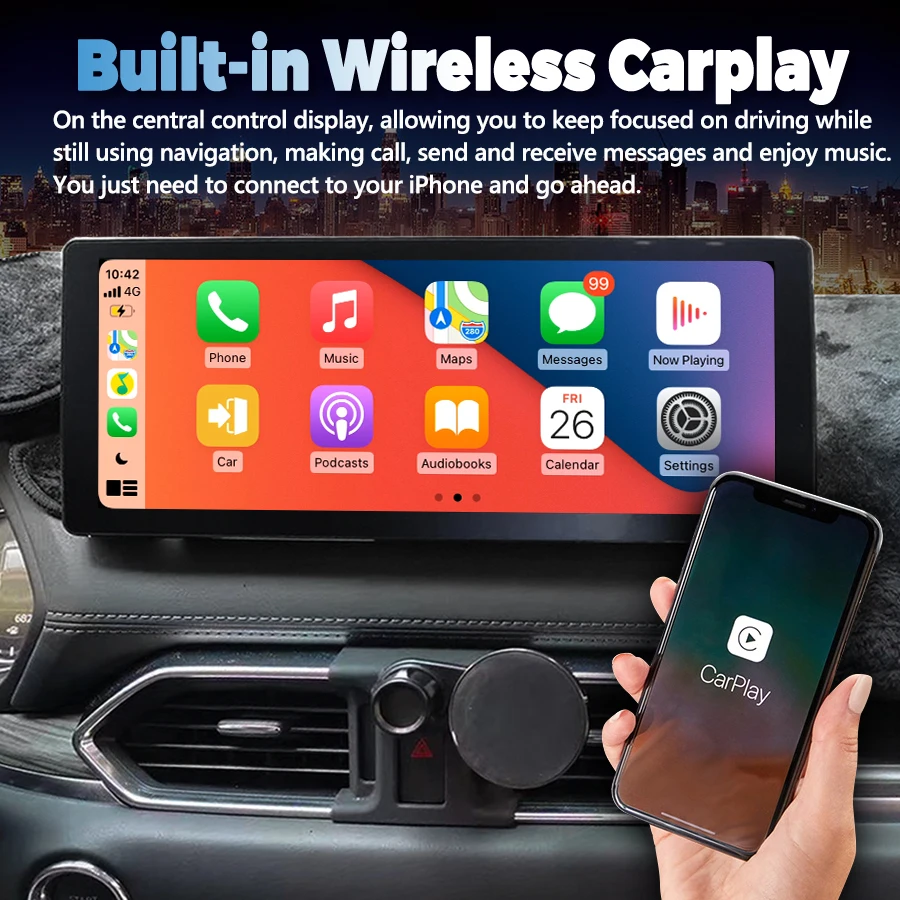 12.3inch 1920*720 For Mazda CX5 CX-5 CX 5 2024 Android 13 Head Unit Car Radio Multimedia Video Player Navigation Car Stereo