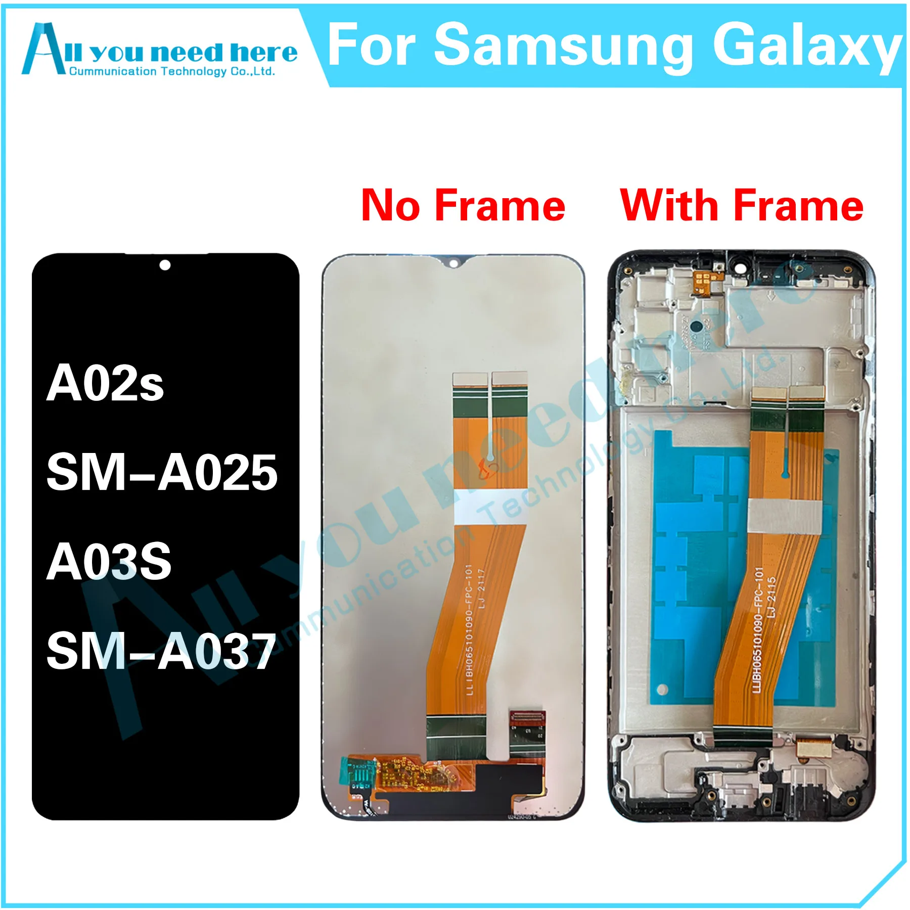 

100% Test For Samsung Galaxy A02s A03s SM-A025 SM-A037 LCD Display Touch Screen Digitizer Assembly Repair Parts Replacement