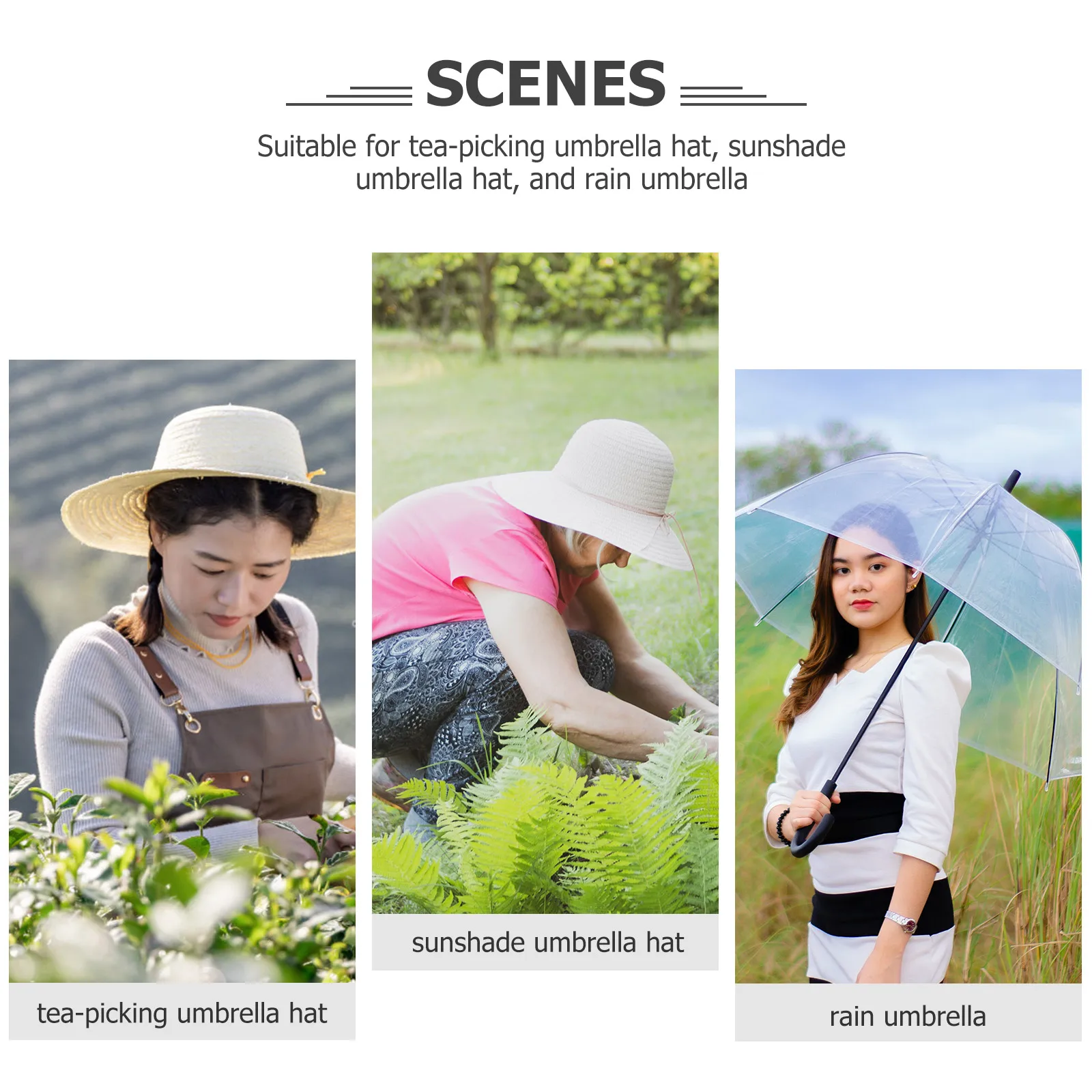 

【】Sun Protection Umbrella Hat Foldable Lightweight Uv Resistant Rainproof Outdoor Travel Tea Picking Accessories Beach