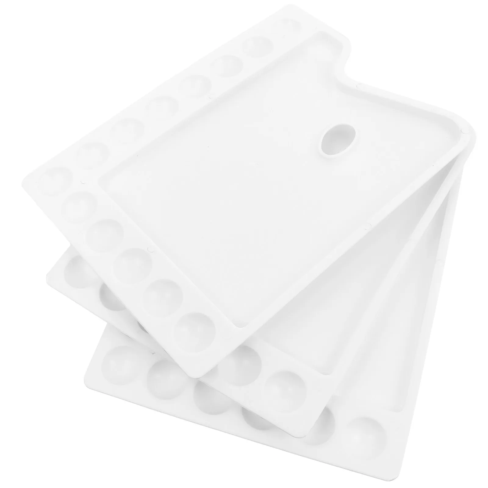 3Pcs Professional Plastic Paint Plate 13-Grid Palette for Artists Students Manicurists Color Blending Watercolor Acrylic DIY Art