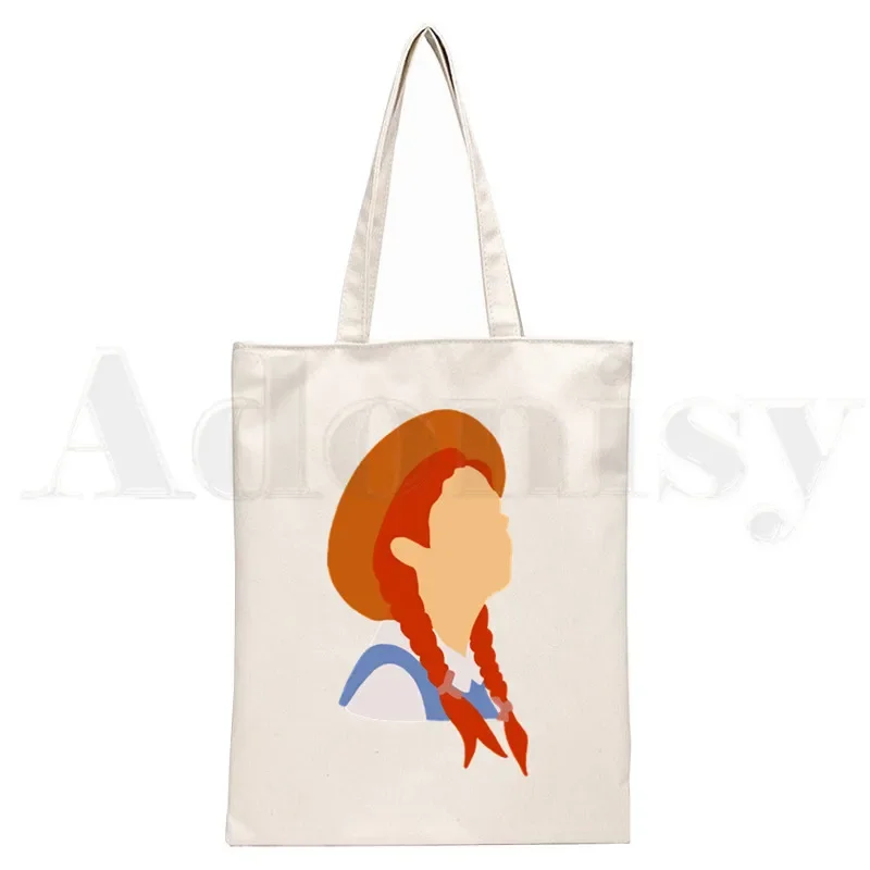 Anne Shirley Green Gables Bolsas de Ombro Bolsa de Compras Casual Unissex Bolsa de Lona Elegante