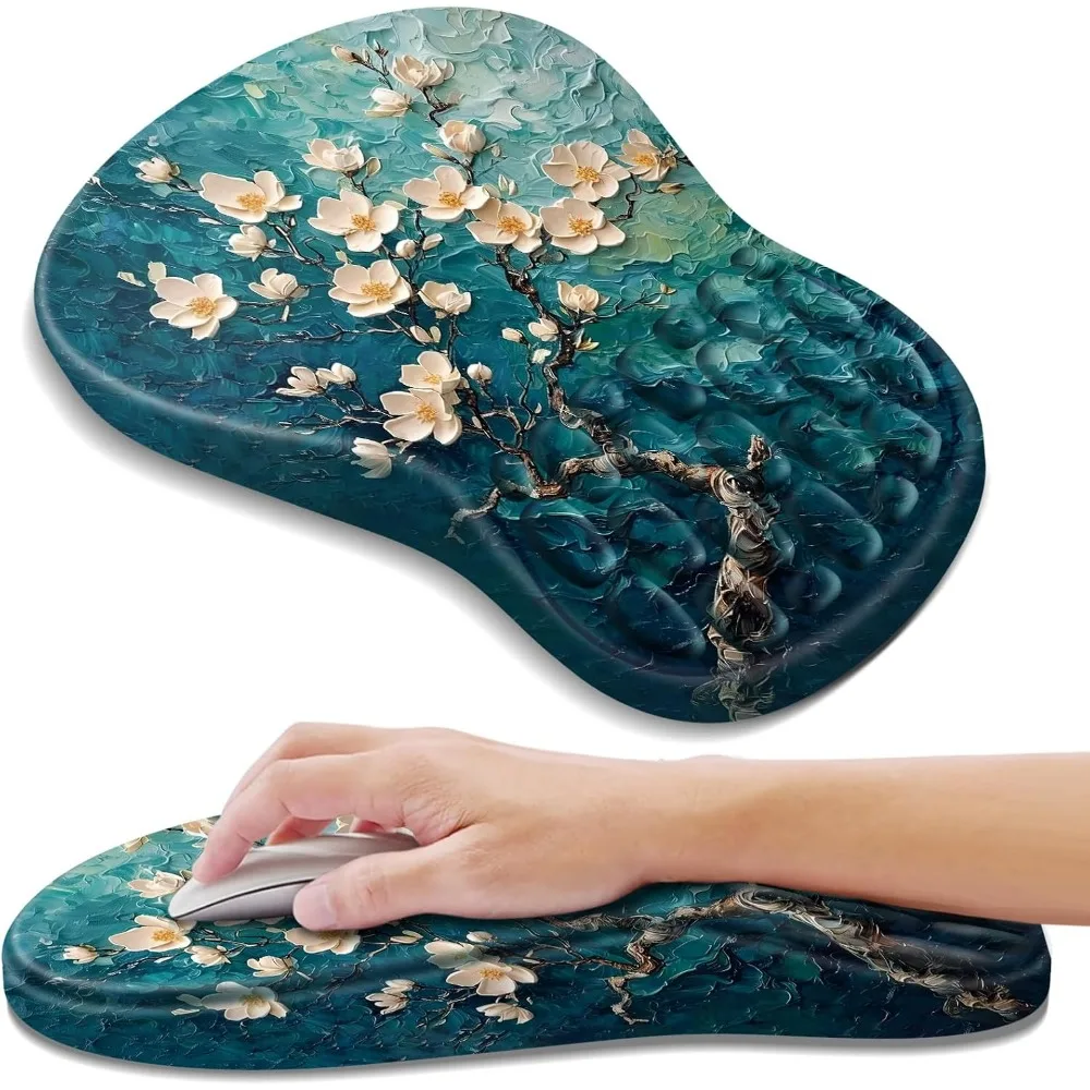 Ergonomic Mouse Pad with Wrist Rest - Memory Foam Support for Carpal Tunnel Relief, Non-Slip Base for Office and Gaming