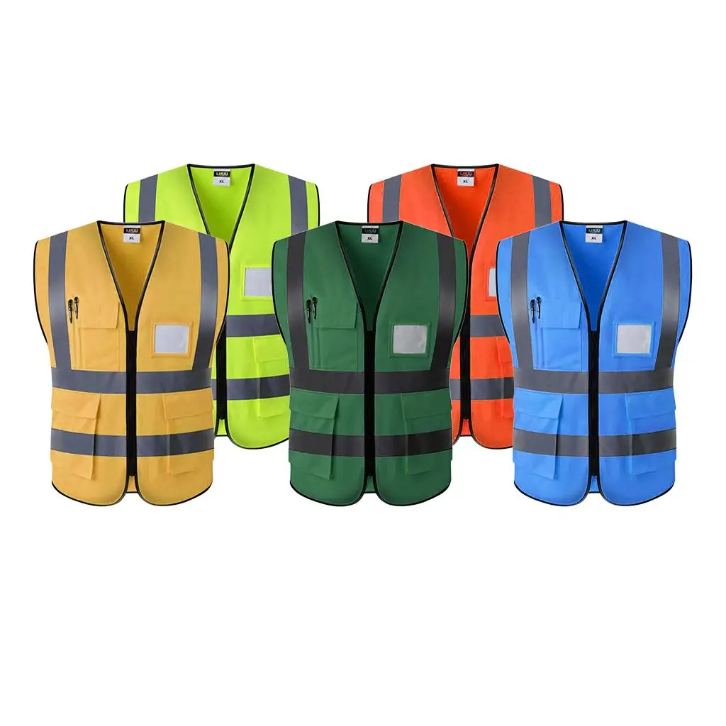 High Visibility Vest Lightweight Fluorescent Safety Sleeveless Shirt Reflective Mesh Protective Clothing for Motorcycle Delivery