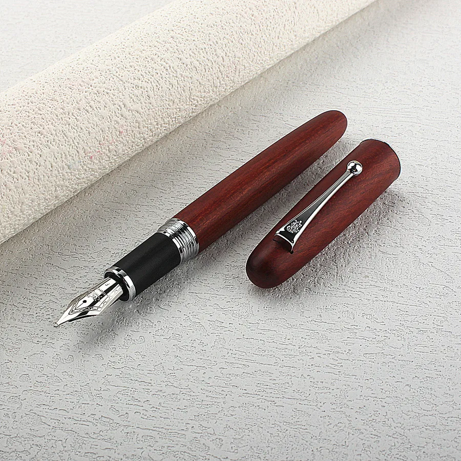 

Ручная работа, перьевая ручка JINHAO 9035 из натурального дерева, с пером F/M, с клипом, для письма, канцелярские товары для бизнеса, офиса, школы.
