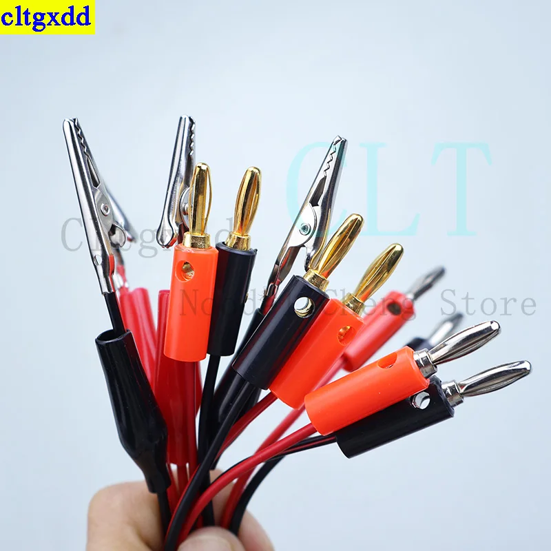 Cltgxdd 1-5 piezas DC conector de enchufe macho y hembra clip de cocodrilo 5,5x2,1mm cable de prueba de alimentación CC conector de cable de cocodrilo