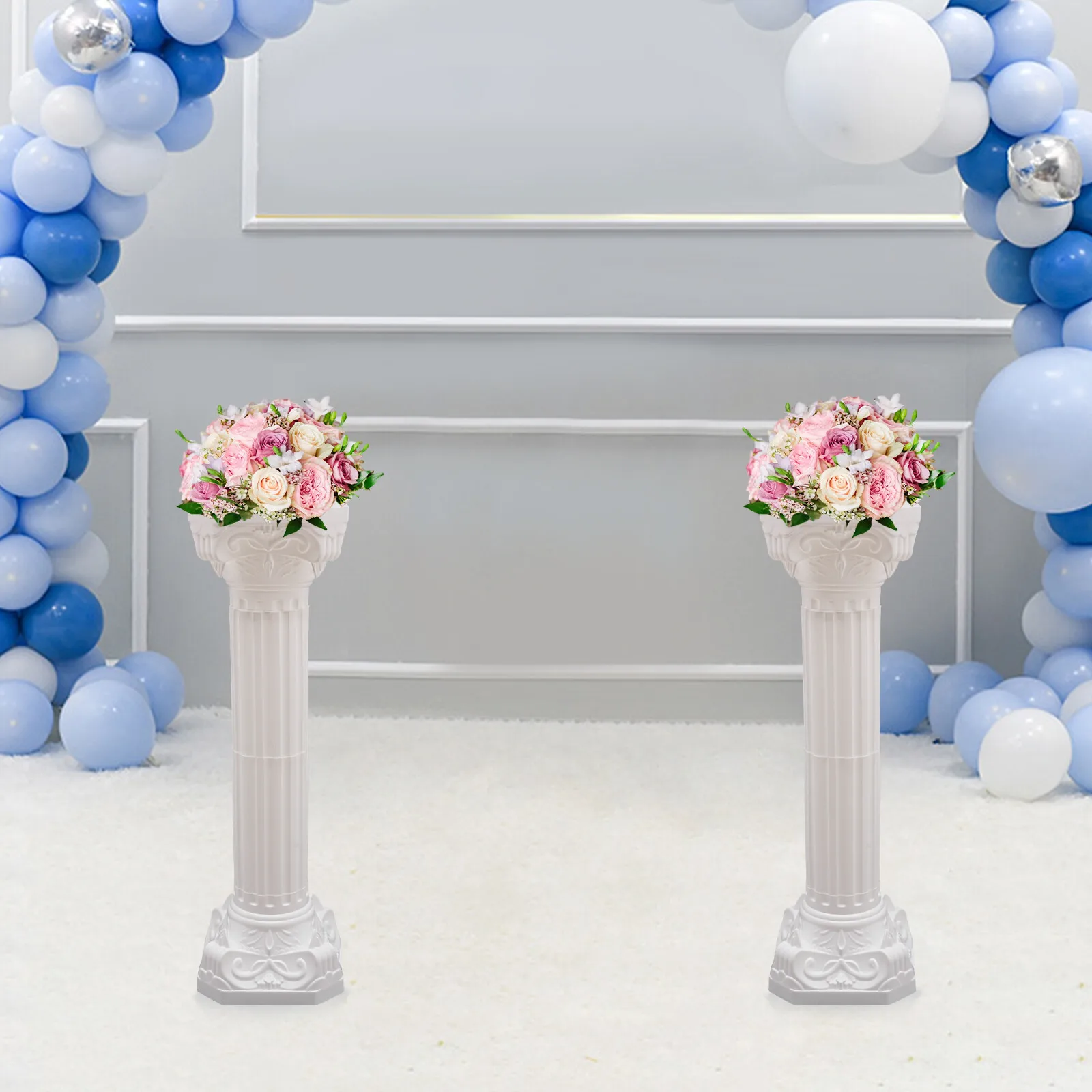 

Detachable Roman Pillar Display Sets Hollow Structure 5.51Lbs, Easy to Clean & Carry For Churches & Celebration Ceremonies
