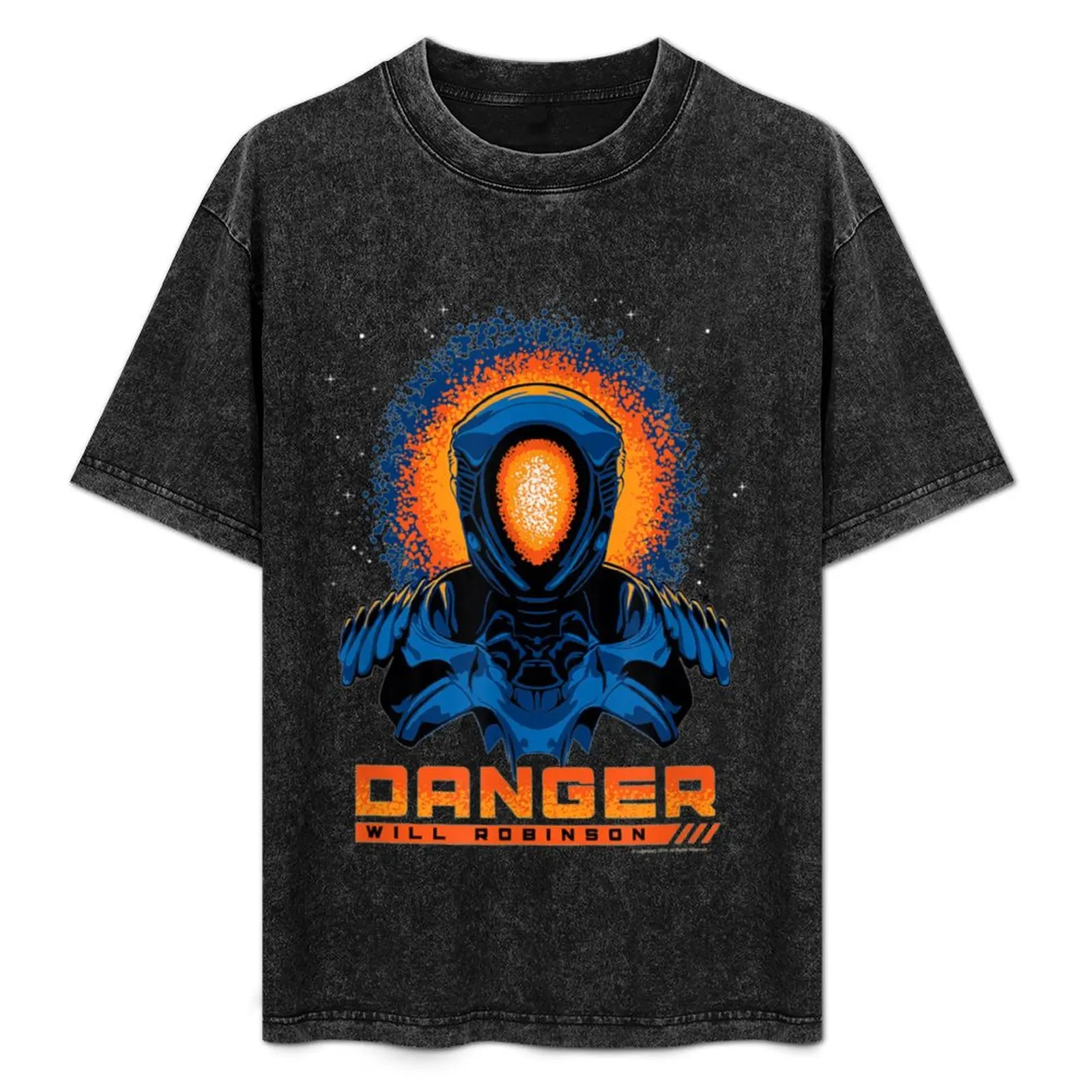 

Lost in Space Robot Face Danger T-Shirt Plus Size Street Style Tee