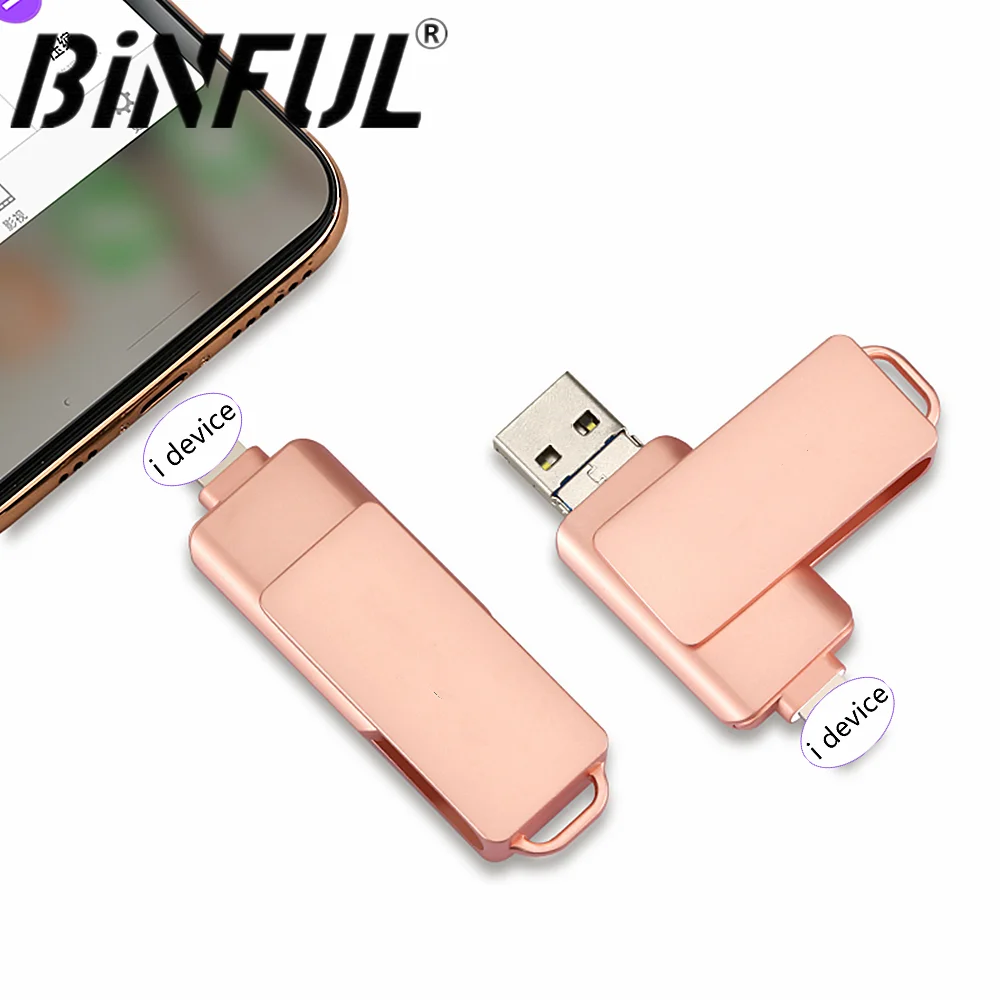 Para iphone Rotate Usb 3,0 unidad Flash 2TB 1T 512G con 3 en 1 Mirco TYPE-C a interfaz iphone 256G pendrive 11/12/13/14 Ipad