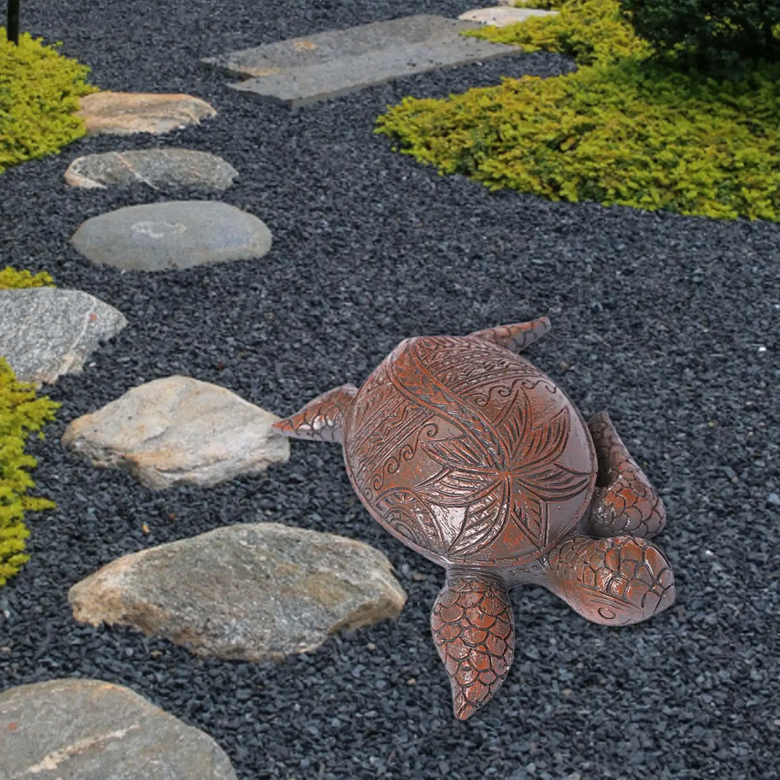 Sea Turtle Statue Fish Tank Decor Decorative Resin Art Crafts, Garden Statue, Aquarium Ornament for Outside Pond Yard Porch