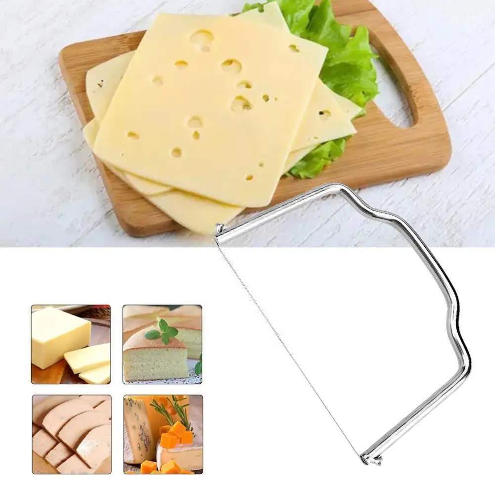 Cortador de alambre de mantequilla de acero inoxidable, Gadget de queso de mano, suministros de corte de cocina, cortador de queso, 1 unidad, pero C6U8