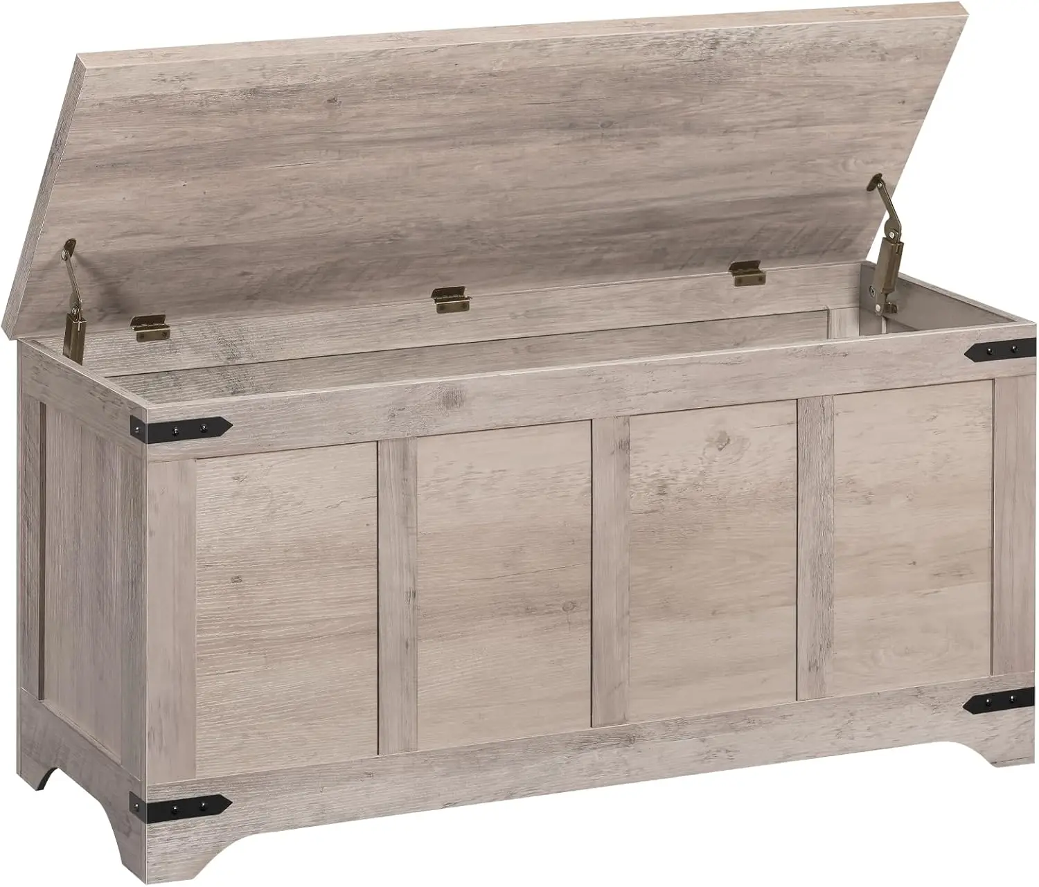 

Storage Chest, 39.4' Storage Trunk with 2 Safety Hinges, Wooden Toy Chest, Entryway Shoe Bench, Large Toy Box for Kids Room