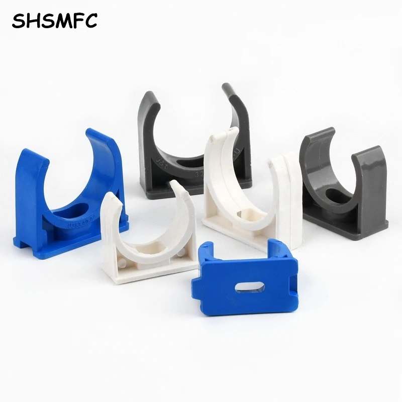 5-50Pcs 20/25/32/40/50/63/75-110mm PVC Pipe Clamp Fixed U-type Clip Water Pipe Support Garden Irrigation System Tube Fittings