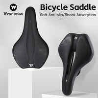 WEST BIKING Sport Comfort Bicycle Saddle Hollow Breathable MTB Road Bike Seat Anti-slip Shock Absorption Cycling Seating Parts