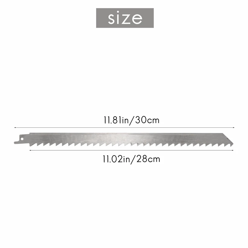 12Inch Reciprocating Saw Blade For Food Cutting Big Teeth Saw Blades For Freeze Meat, Ice Cubes 3Pcs