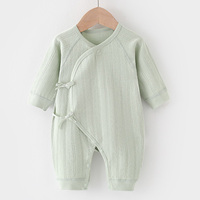Newborn Onesie Cotton Solid Color Spring Autumn Winter Unisex Long Sleeve Baby Boy Girl Rompers 0-3 Months Hospital Clothes