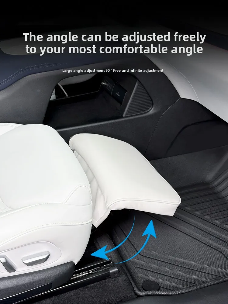 For XPENG G6 Car Co-pilot Electric Leg Support 90 Degree Adjustable Queen Passenger Seat Leg Rest Leather Pad Upgrade Accessory