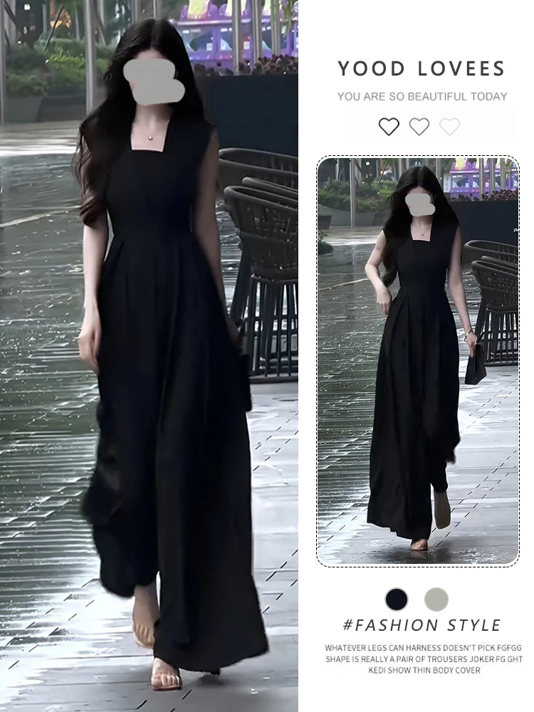 

Korean Sle High Waist Wide Leg Jumpsuit Women's Slim Fit Luxury Summer Outfit Ele And Sophistied One-Piece Suit