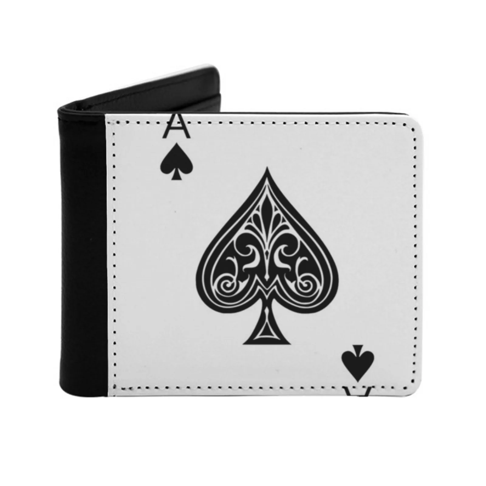 Just Another Personalized Men's Leather Wallet Card Money Bag Pu Leather Wallet Ace Music Gamble Gambling Black Black On White