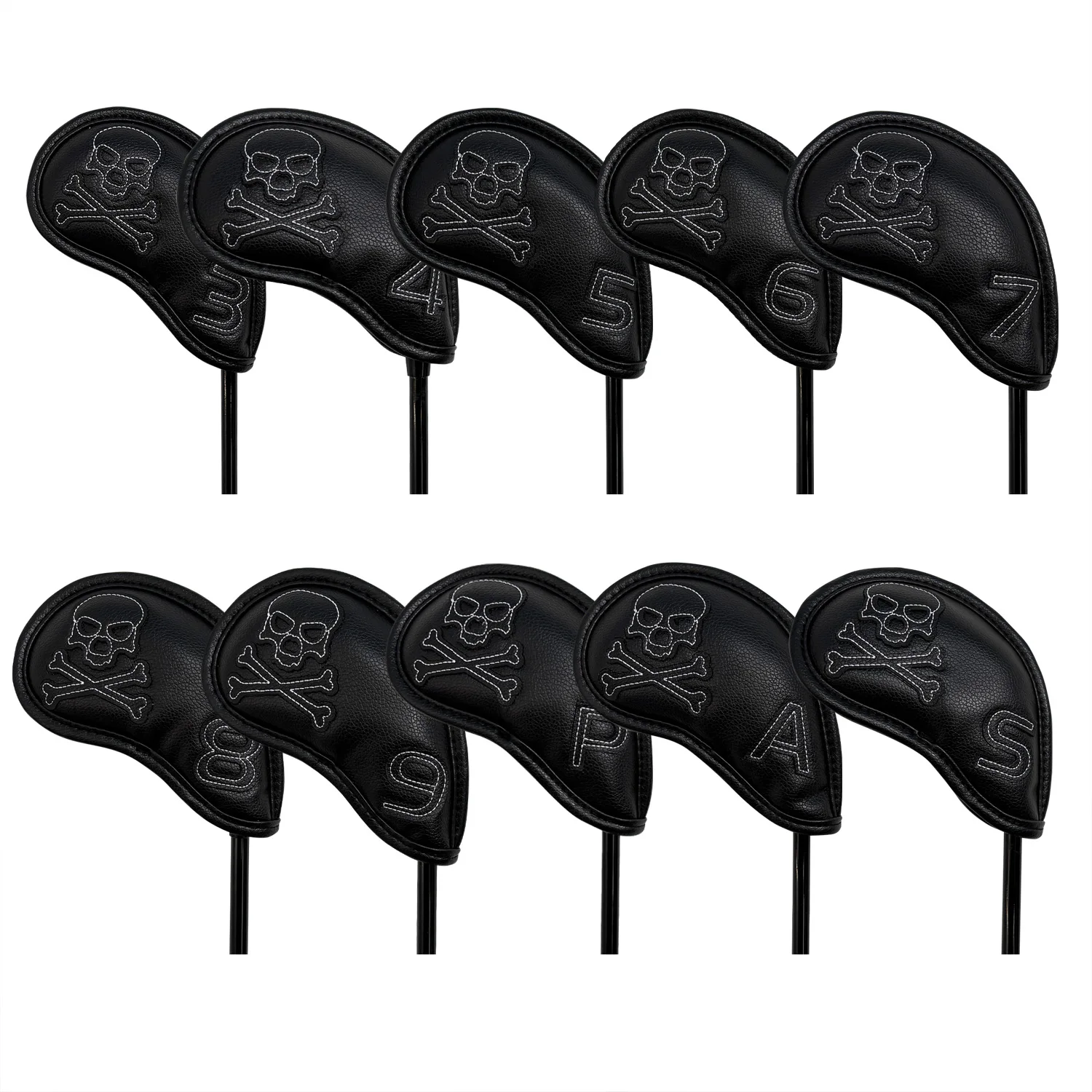 10pcs/Set Golf Iron Headcover 3-9,P,S,A, Club Head Cover Embroidery Number Sport Golf Training Equipment Accessories