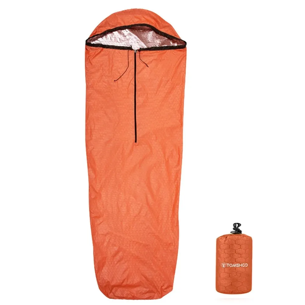 TOMSHOO Emergency Sleeping Bag Lightweight Waterproof Heat Reflective Thermal Sleeping Bag Survival Gear for Outdoor Adventure