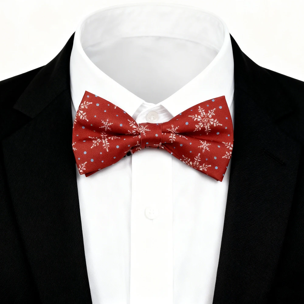 Men's Christmas Polyester Bowtie Christmas Tree Santa Snowflake Pattern Printed Butterfly Festival Party Wedding Accessory Gifts