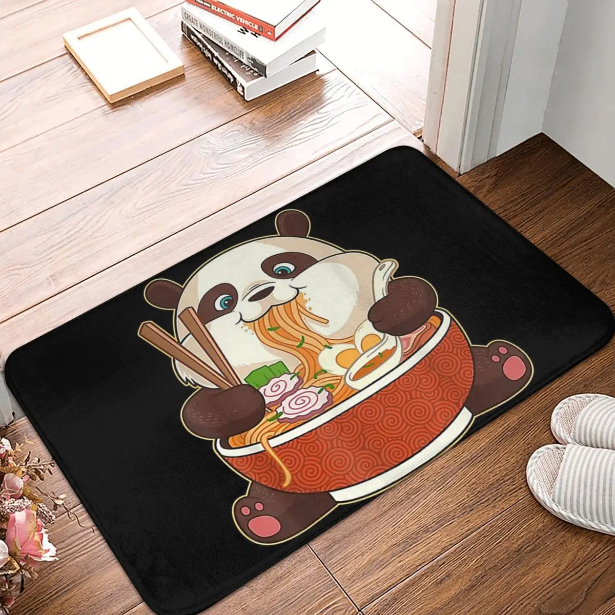 Kawaii Cute Anime Panda Otaku Japanese Ramen Noodles Gift Doormat Rug Carpet Mat Footpad Non-slip Front Room Corridor Kitchen