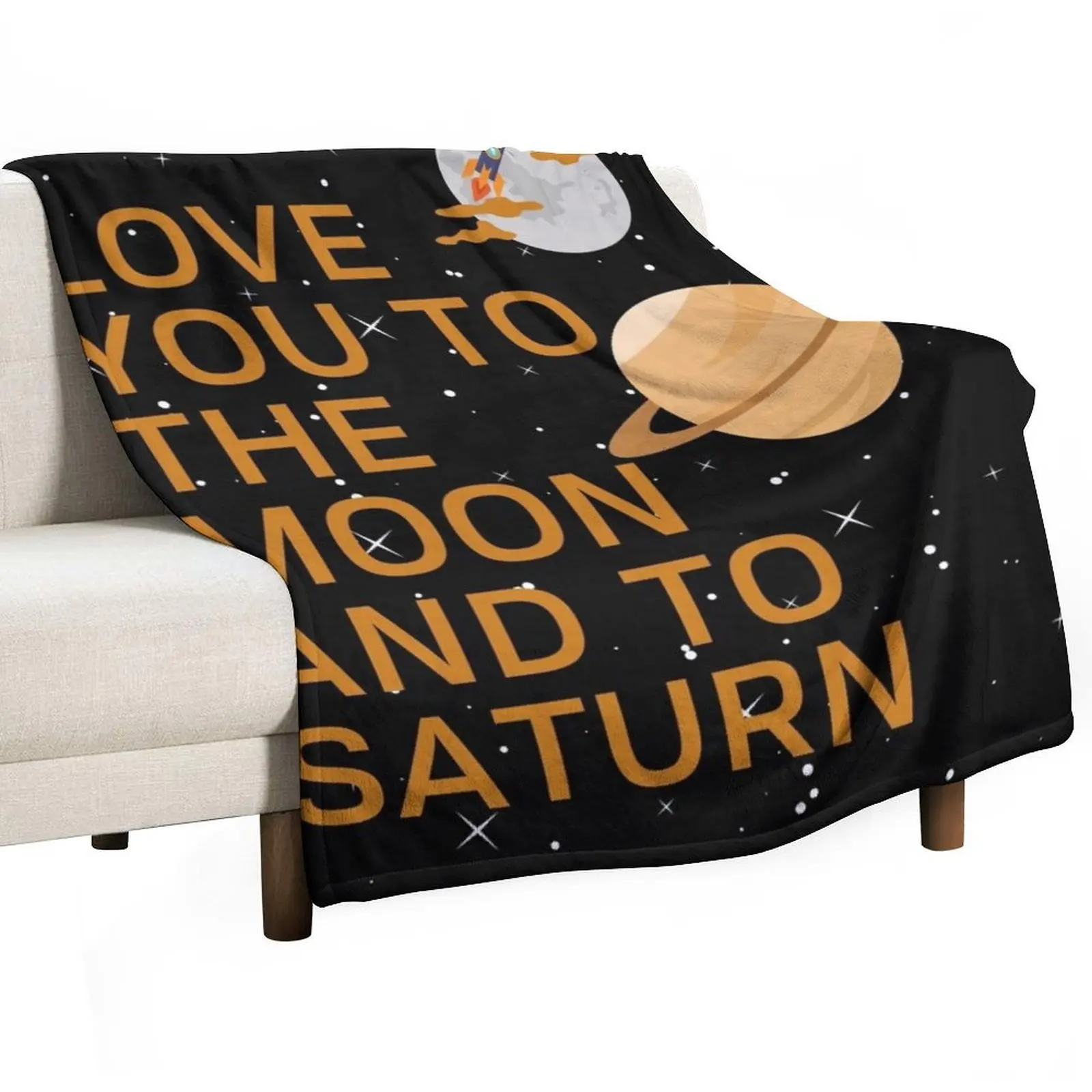 Love you to the Moon and to Saturn Throw Blanket Travel For Decorative Sofa bed plaid Summer Blankets