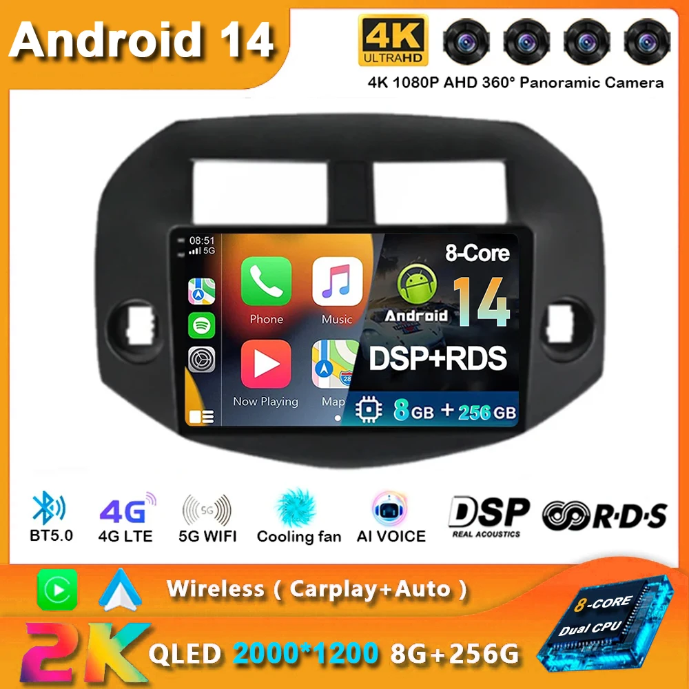 

Android 14 For Toyota RAV4 3 XA30 2005 - 2013 Car Radio Multimedia Video Player Navigation 4G GPS No 2din 2 din dvd