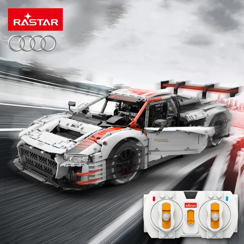 Rastar 1:8 Audi R8 LMS-GT3 RC Super Sport Car Building Blocks Remote Control Racing Vehicle Model Toys Bricks for Children Gifts