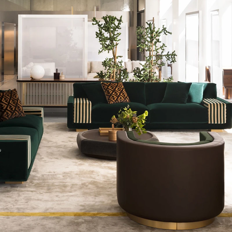 Modello camera hotel villa moderno semplice divano per tre persone