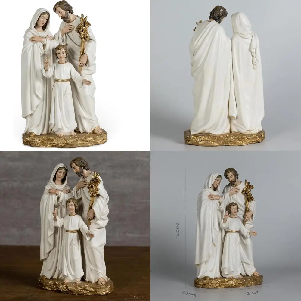 

12 Handcrafted Holy Family Nativity, Jesus, Mary, Joseph, Purity & Grace, Home Decor Sculpture