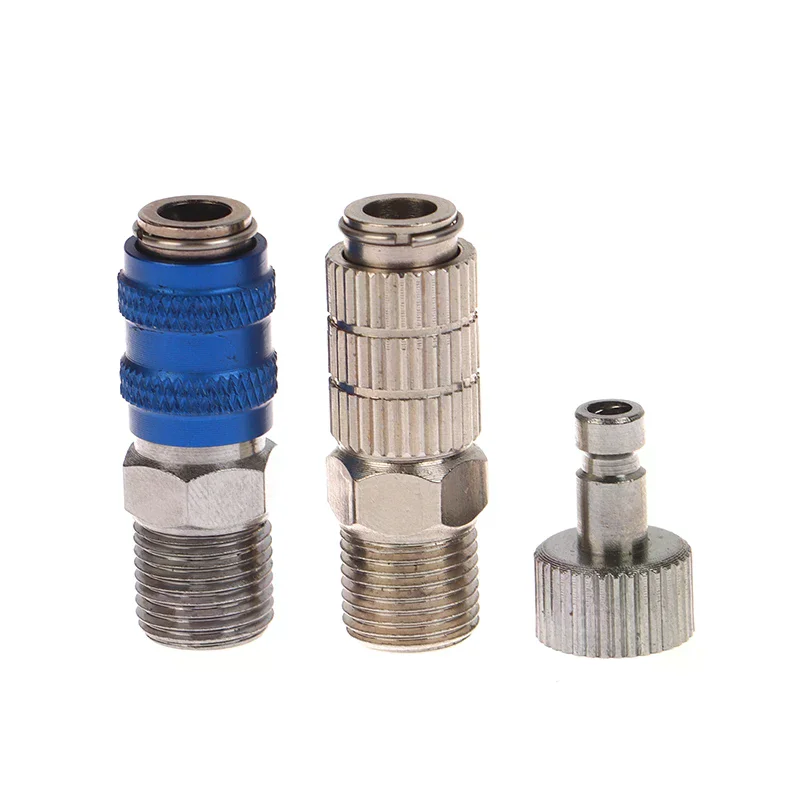 1 Set Air Brush Parts 1/8 Inch BSP Male And Female Connections Adapter Airbrush Quick Disconnect Coupler Release Fitting Plug
