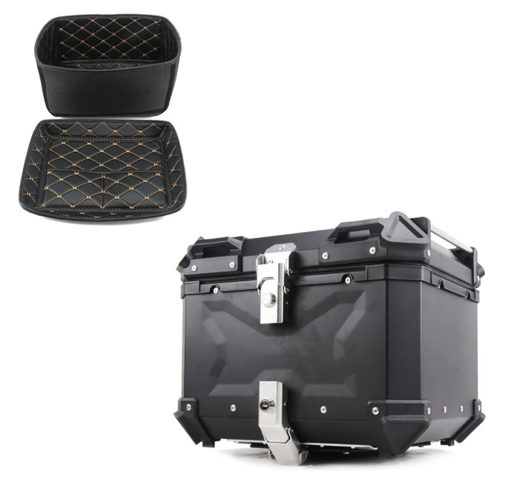 45L Tailbox Aluminum Alloy X Type Trunk Motorcycle Quick-removal Storage Luggage Trunk Tail Box Thickening