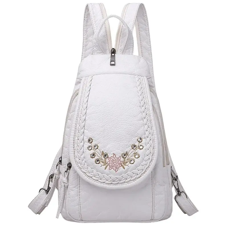 2024 Ladies Soft Washed Leather Backpack Cute Small Backpack School Bags for Girls Sac a dos Travel Backpack Mochila Feminina