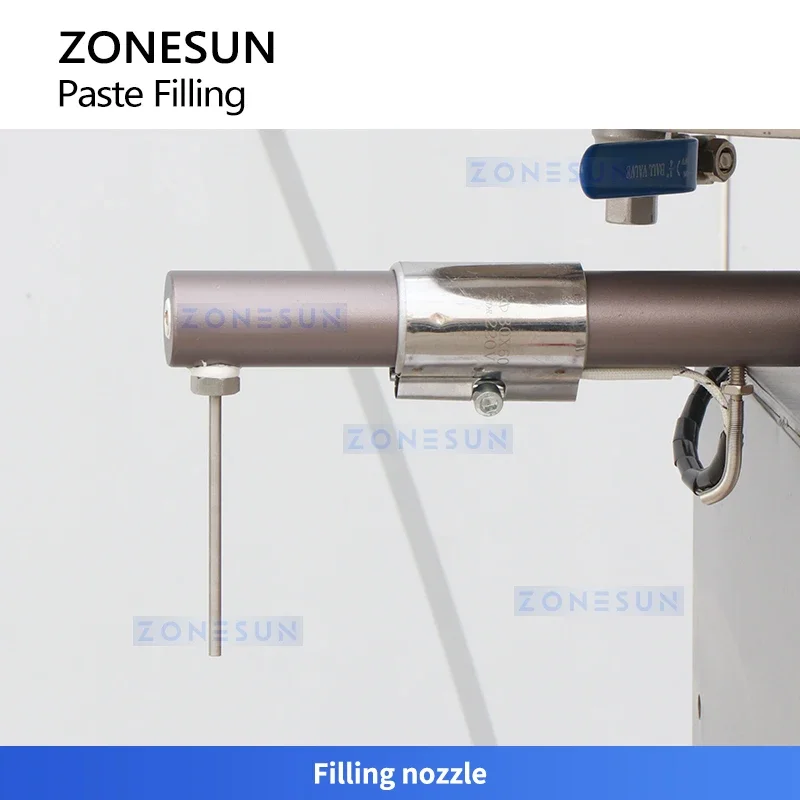 ZONESUN ZS-GTPP1H Semi-Automatic Piston Pump Filling Machine with Heating and Mixing System For Sauce Cream Gel Honey