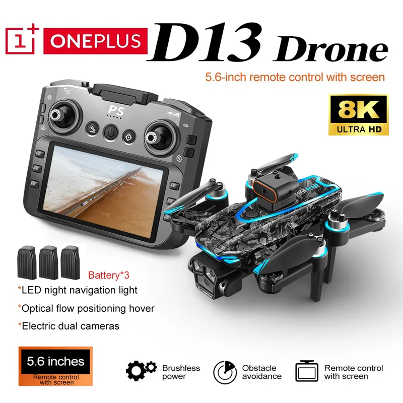 

OnePlus Drone 8K Professional HD Dual Camera Drones With Screen Remote Control Brushless Motor Obstacle Avoidance Quadcopter