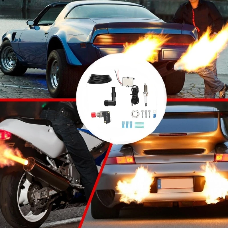 BFTKAFK-Single Exhaust Flame Single Flamethrower for Motorcycles Flame Thrower Includes Installation Accessory Dropship