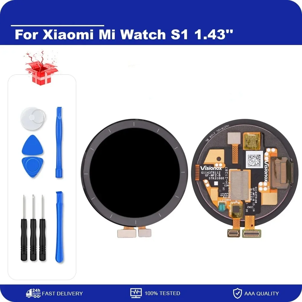 1.43\'\' Original AMOLED For Xiaomi Mi Watch S1 LCD Display Touch Screen Digitizer Assembly Parts For Xiaomi Watch S1 Smartwatch